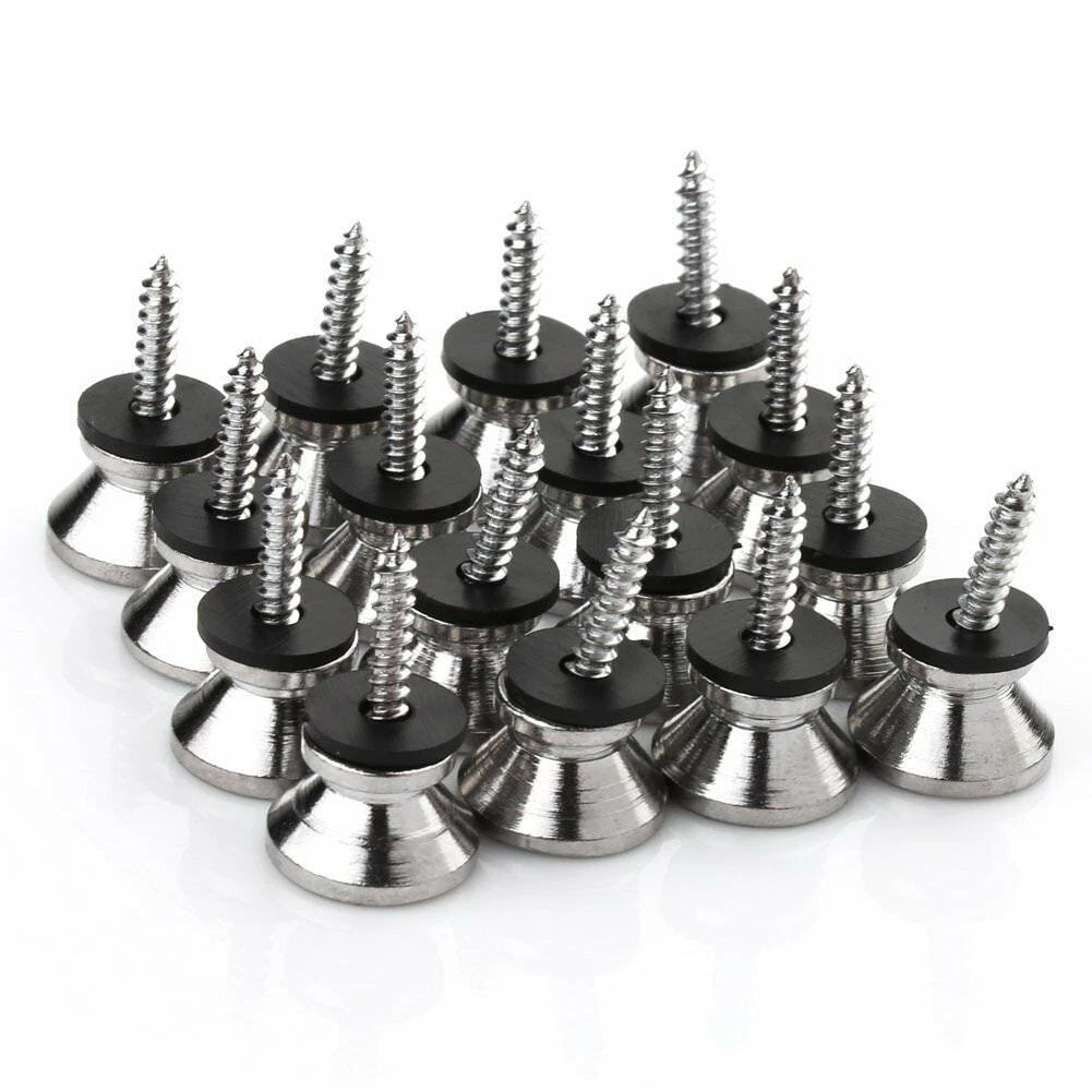 Set of 4 Chrome Metal End Pin Strap Buttons for Guitar Bass