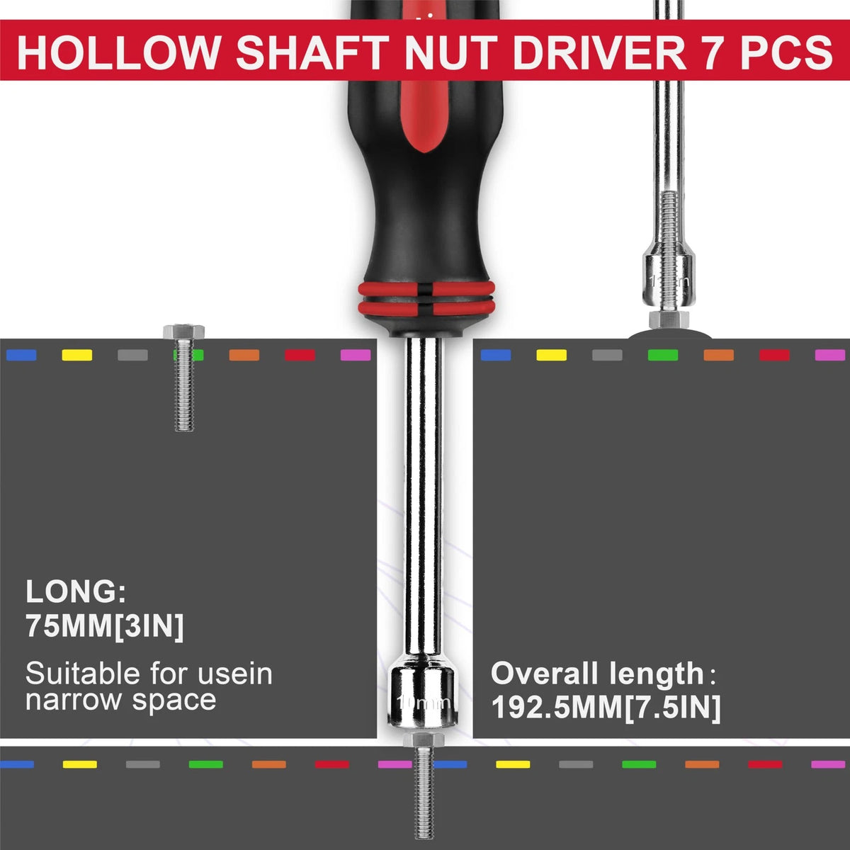 7PC Metric Nut Driver Set for