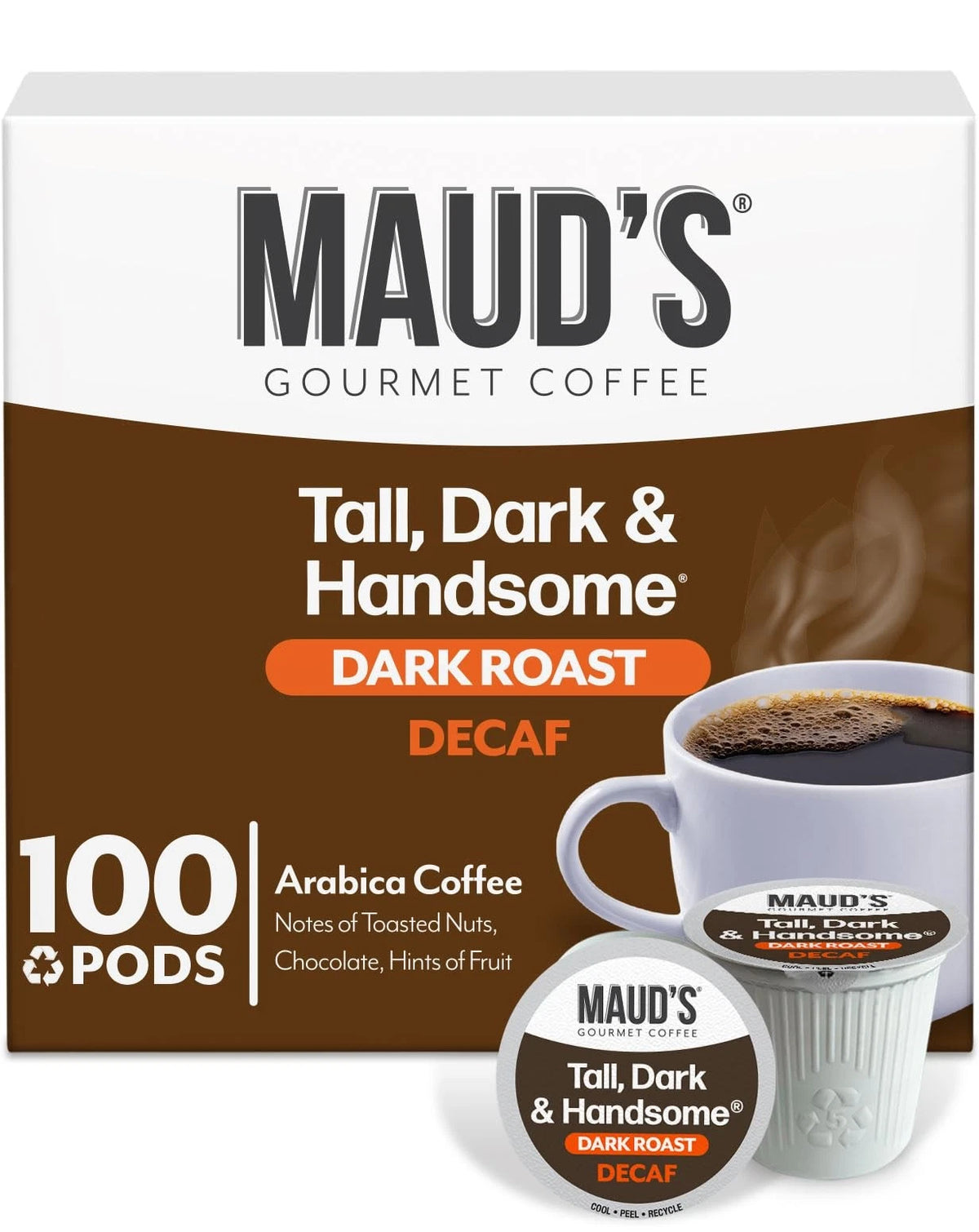100 ct Decaf Dark Roast Coffee Pods for Single Serve Machines