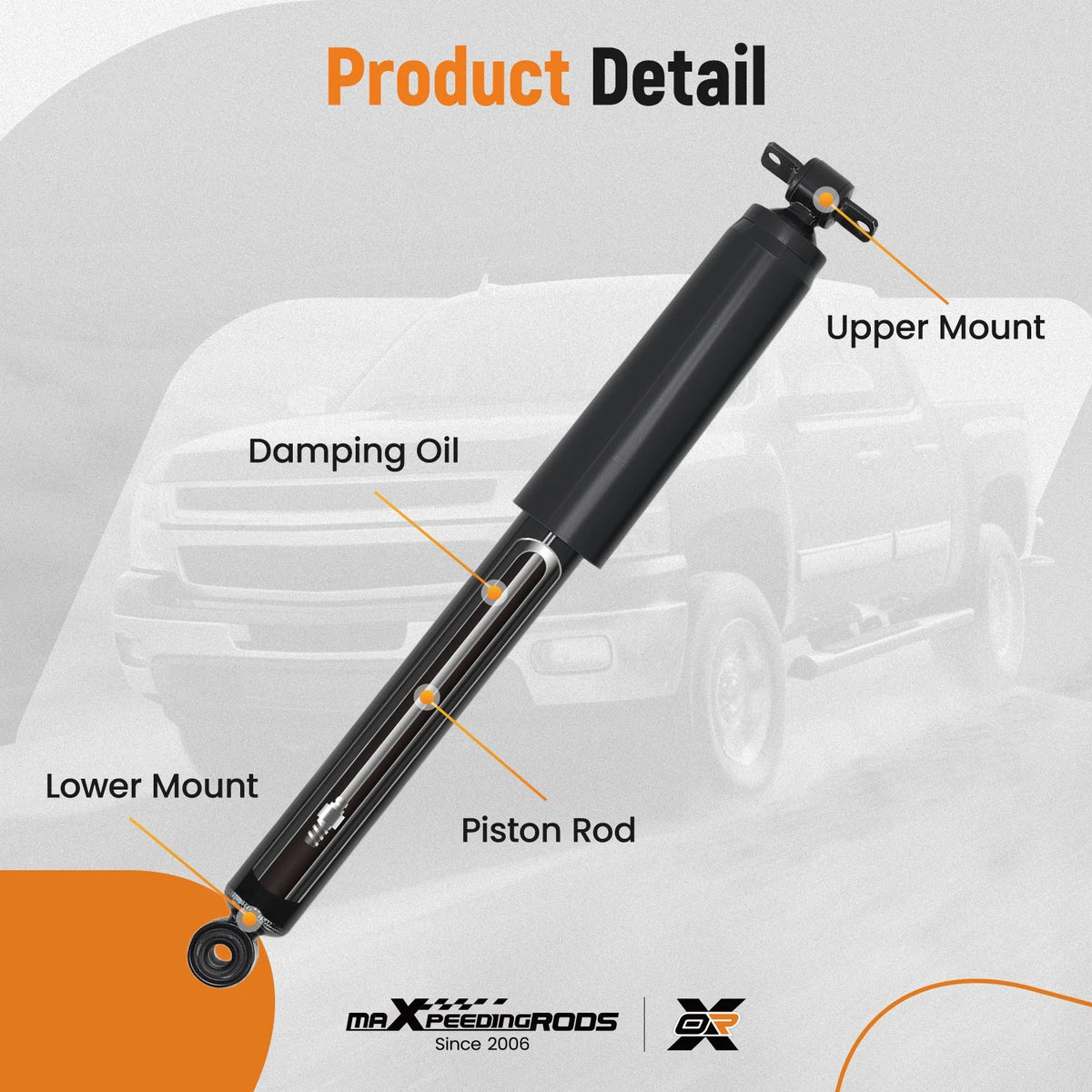 Pair Rear Struts Shocks for Hummer H3 (2006–2010) R38UEZ, 911528, 555050