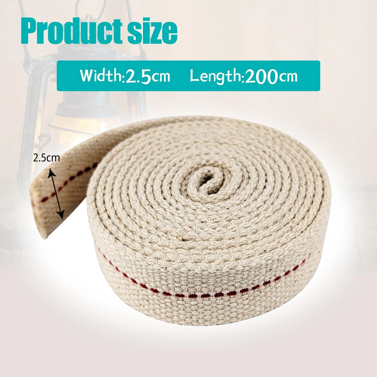 1 Roll Oil Lamp Wick for (6.5 Feet, 1 Inch Flat Cotton)