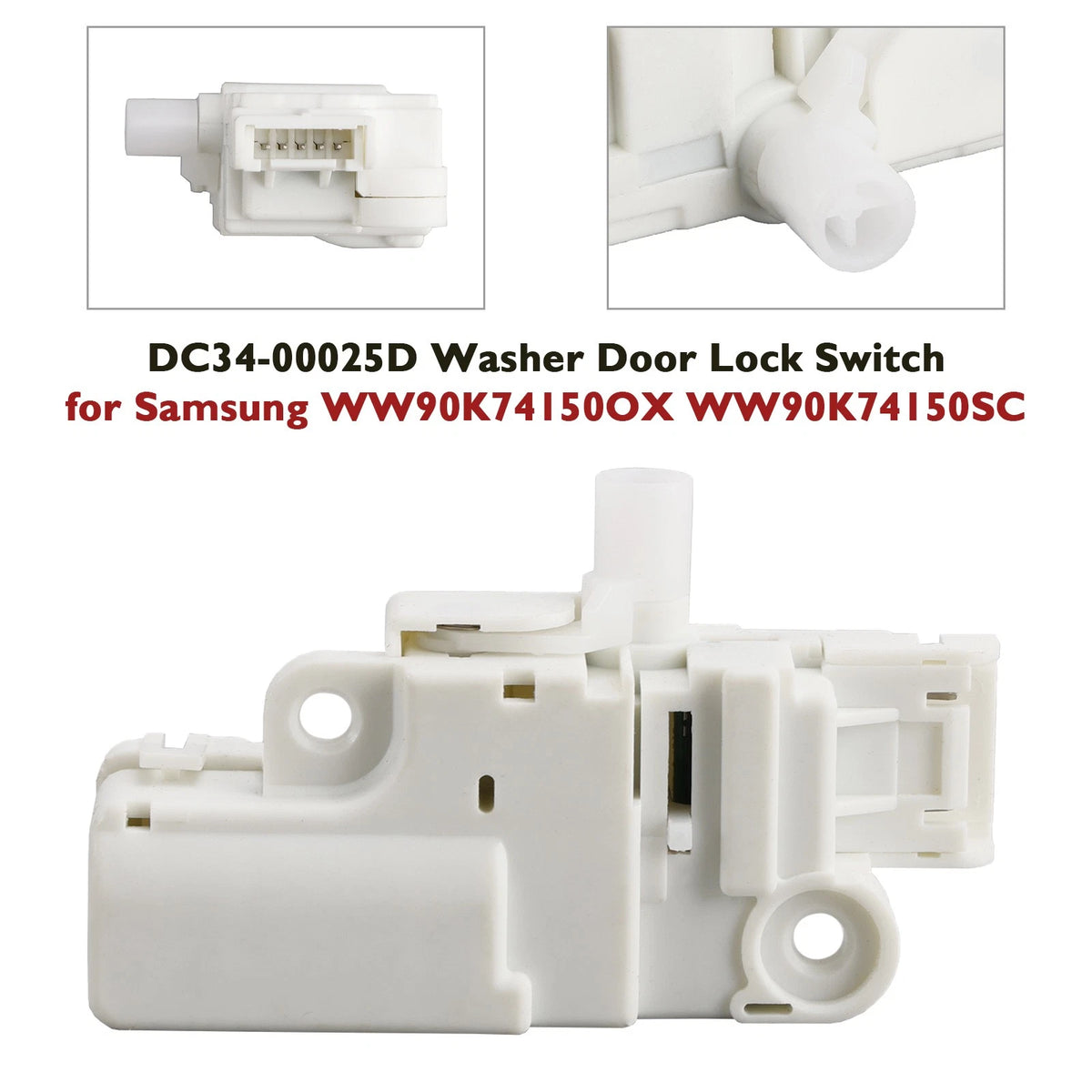 Washer Door Lock Switch for Samsung WW90K74150OX WW90K74150SC (2015–2023)