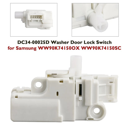 Washer Door Lock Switch for Samsung WW90K74150OX WW90K74150SC (2015–2023)