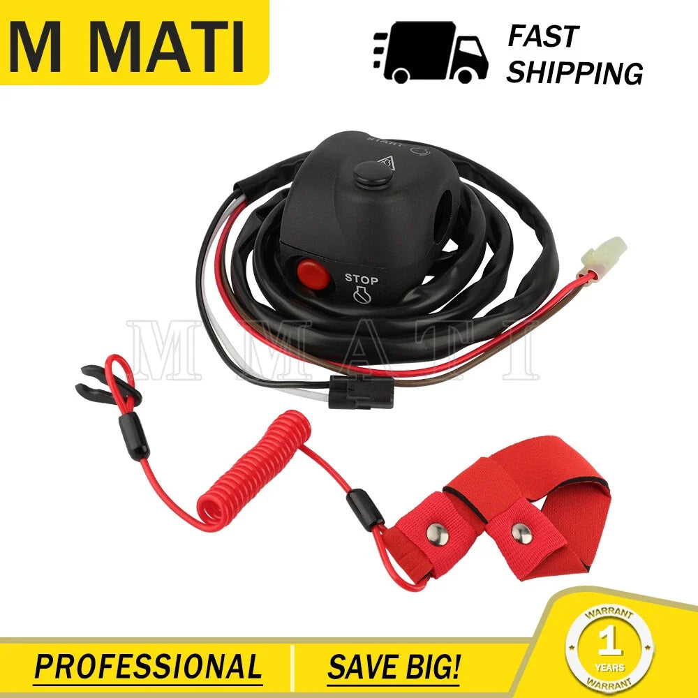 Start Stop Kill Switch & Lanyard for Yamaha GX1800 WaveRunner FZR FZS (2009–2016)