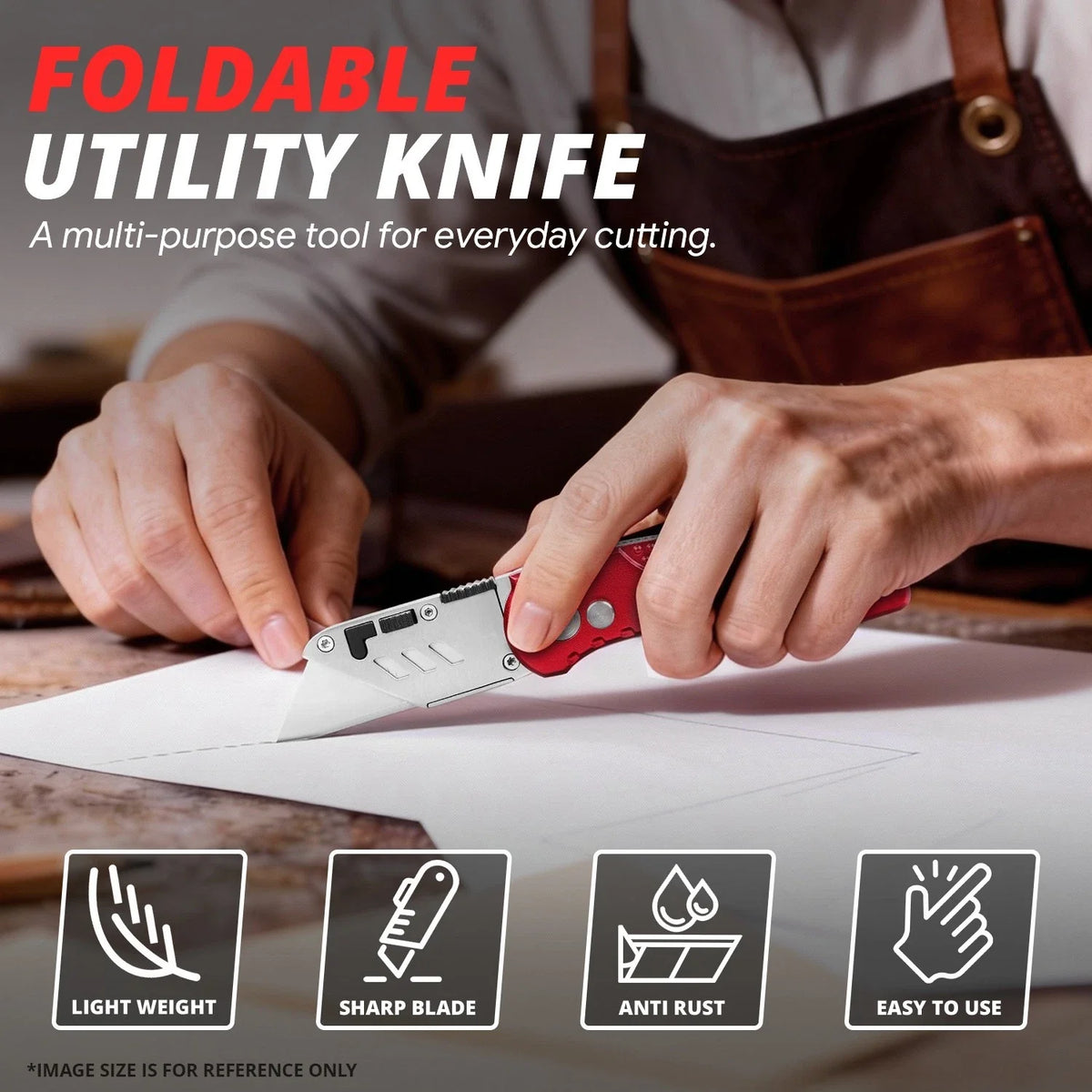 10Pcs Utility Knife with Quick-Change Locking Mechanism and Spare Blades