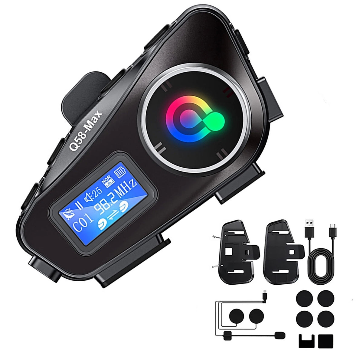 Bluetooth Helmet Intercom Headset for Motorcycle (Waterproof, FM Radio)