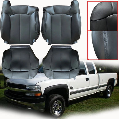 Leather Seat Cover for Chevy Silverado & GMC Sierra (1999–2002) Black