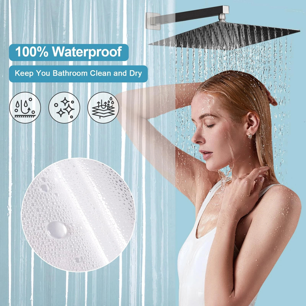 Clear Shower Curtain Liner for EurCross 9G (72"W x 78"L)