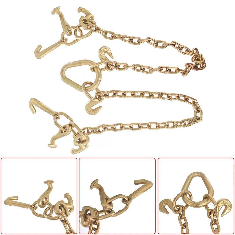 Chain V Bridle with RJT Hook for Tow Truck Winch Cable Recovery