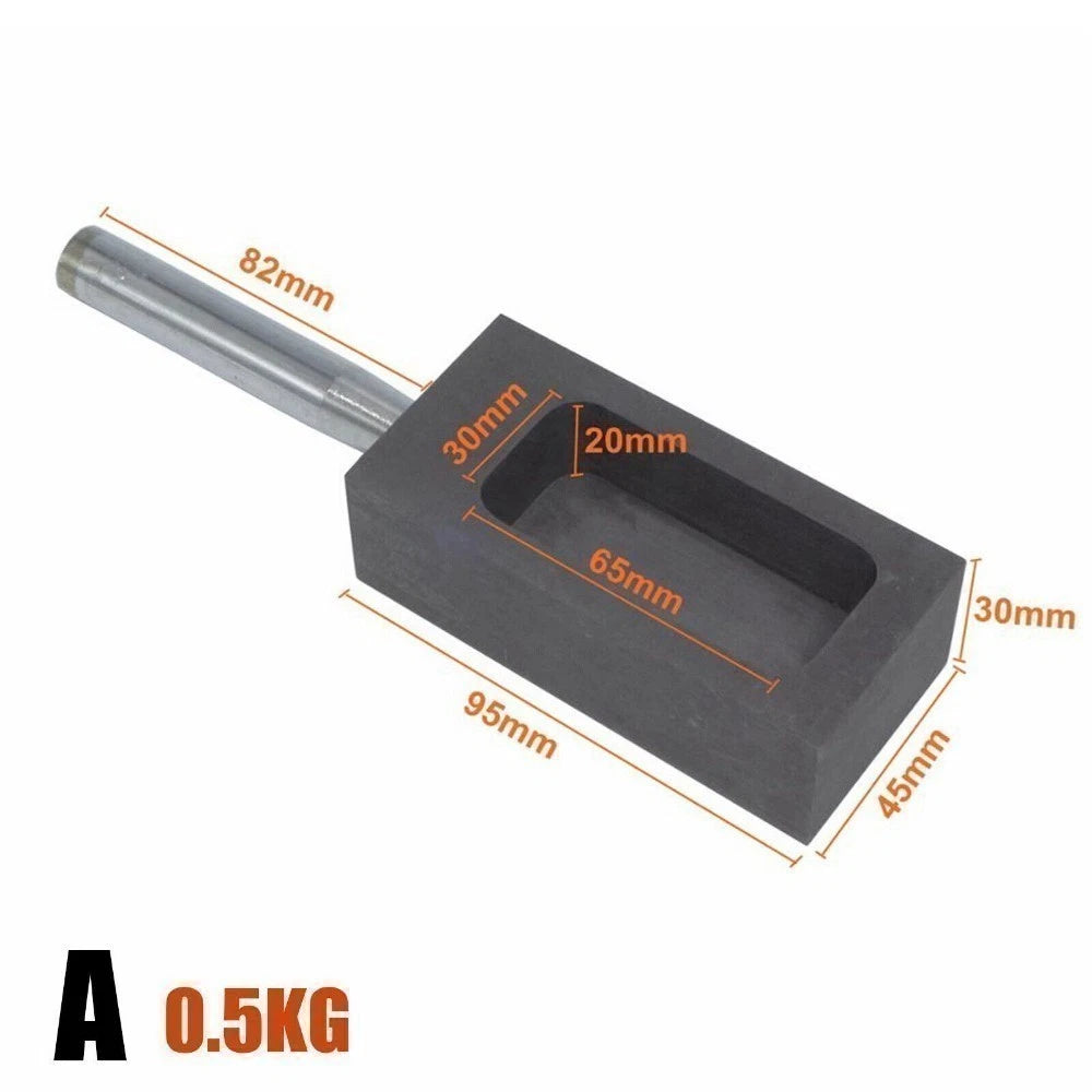 1/2 Pure Graphite Ingot Mold for Melting Metal with Handle
