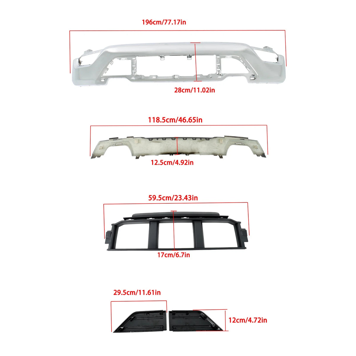 Set of 6 Front Bumper Face Bars for Ford F-150 (2021–2023) BCK89045K