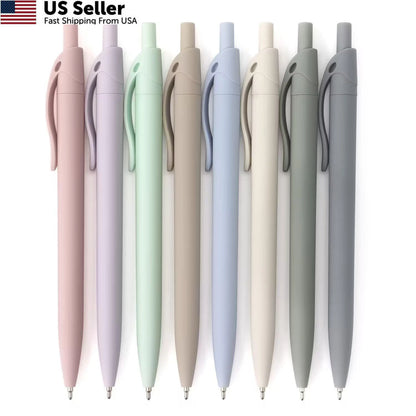 8-Pack Retractable Ballpoint Pens for Pastel Color Writing