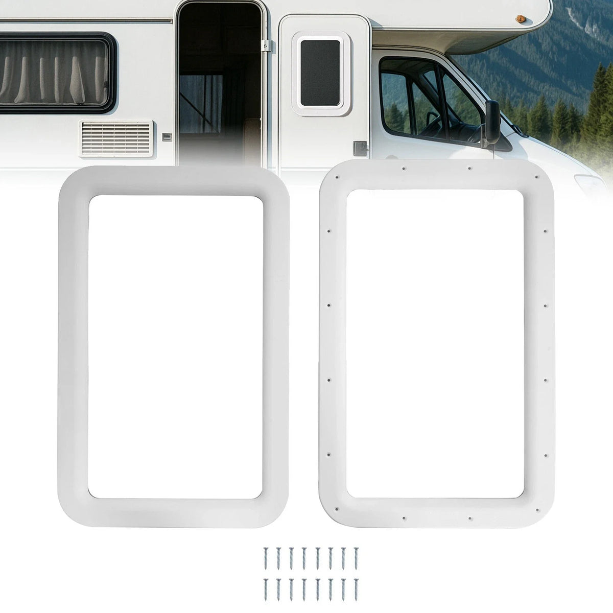 RV Entrance Door Window Frame for Camper Trailer (15.7" x 24.8")