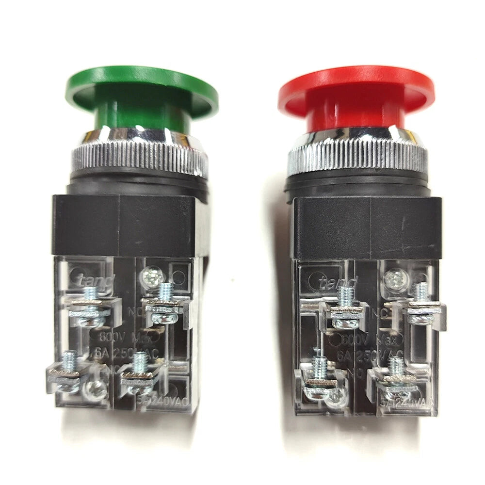 2X Momentary Green Mushroom Head Push Button Switch for Universal Use