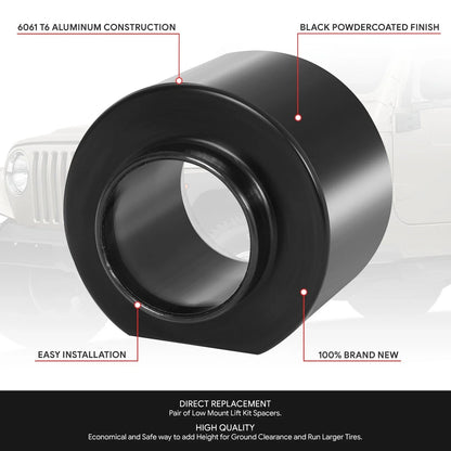 Set of 4 Coil Spring Lift Leveling Spacers for Jeep Wrangler (1997–2006)