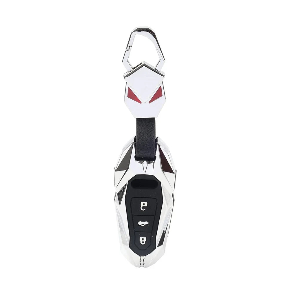 Key Fob Case Shell Cover for Audi A3 A6 A7 A8 Q7 Q8 S6 S7 S8 e-tron (Silver)