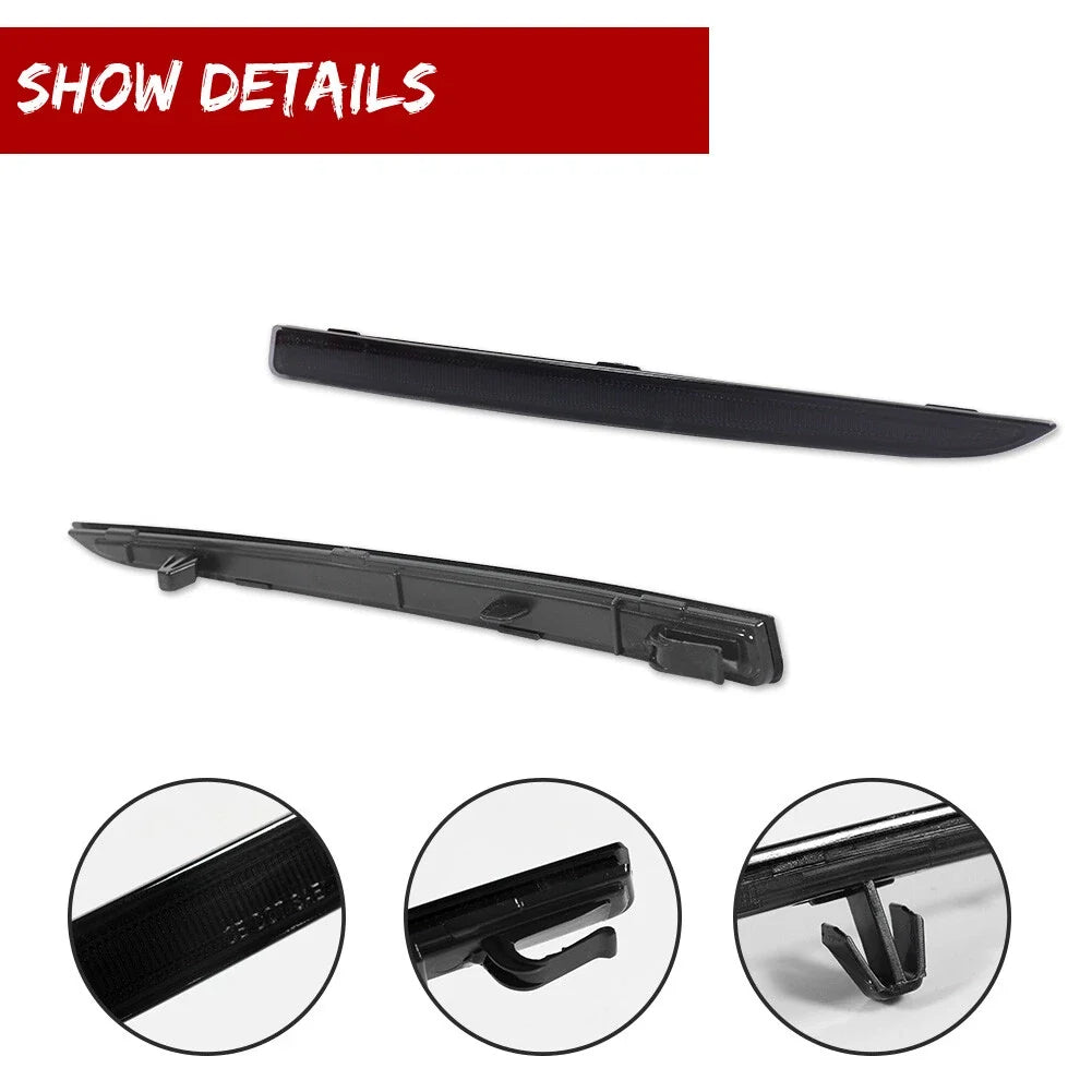 2X Smoked Lens Rear Bumper Reflector Lights for Lincoln MKZ (2013–2020)