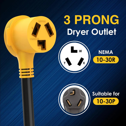 NEMA 5-15P to 10-30R Dryer Adapter for Household Use
