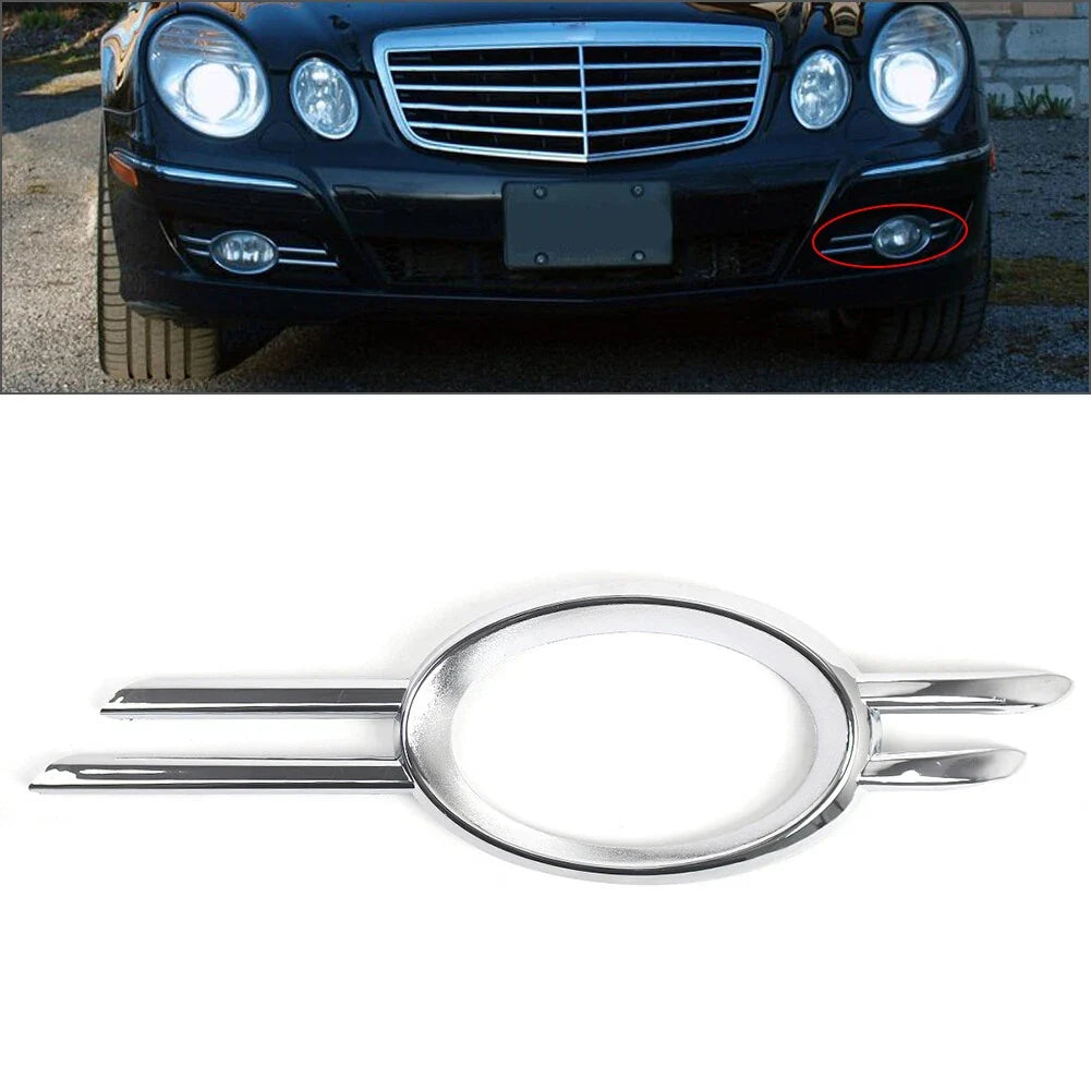 Chrome Trim Left Fog Light Grills for Mercedes-Benz E320 E350 E550 E63 (2007–2009)