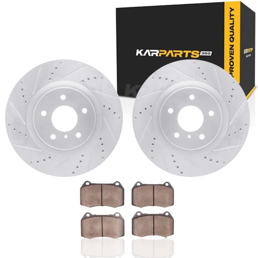 Rotor Set for Infiniti G35 (2003–2004) ALX-PAU-DF-7512-68008-CLA2 Vented Drilled Slotted