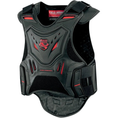 ICON Stryker Field Armor Vest S/M Black/Red for Motorcycle (2701-0510)