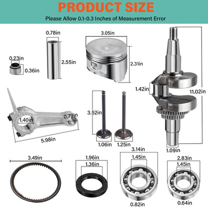 Crankshaft Connecting Rod Piston Valve for Yamaha Golf Cart G11 G16 G20 (1990–2006)