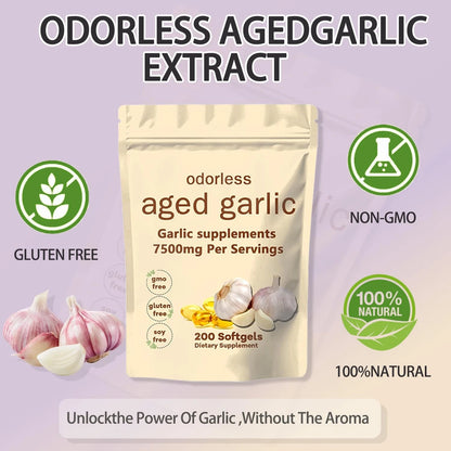 200 Count Aged Garlic Extract Supplement for Health (Pack of 1)