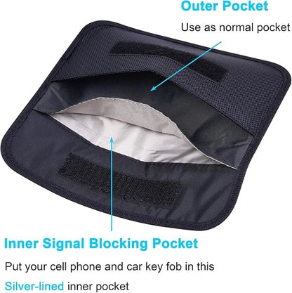 Wisdompro Faraday Bag for RFID Signal Blocking (7.5 x 3.5 inches)
