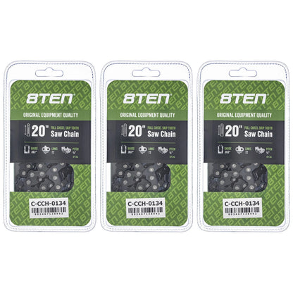 3-Pack Chainsaw Chain 20 Inch .063 3/8 72DL for Stihl MS 064 250 220 661 MSE - H45-72, H50-72, H50S-72, 3673 005 0072, 36RSF72