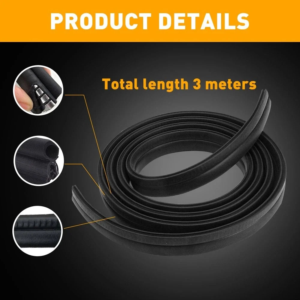 10ft U Shape Rubber Door Guard Edge Molding Trim for Universal Vehicles (N/A)