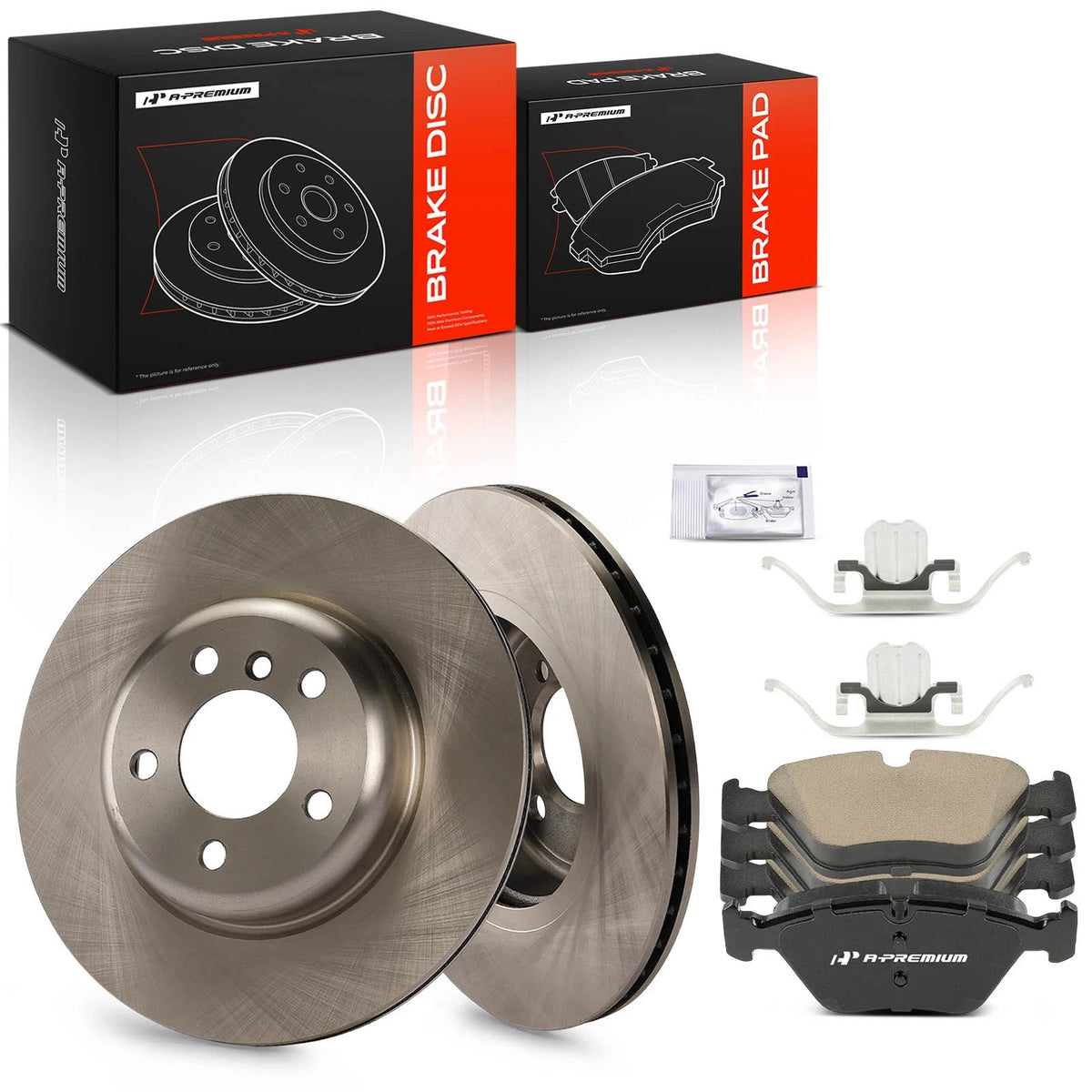 Set of 4 Front Disc Brake Rotors & Ceramic Pads for BMW 528i (2011–2016) EBR1234EVC, 60431103, D1504, 1504