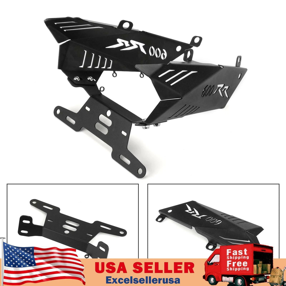 Rear License Plate Holder Bracket for Honda CBR600RR (2007–2011) FE-641-Black