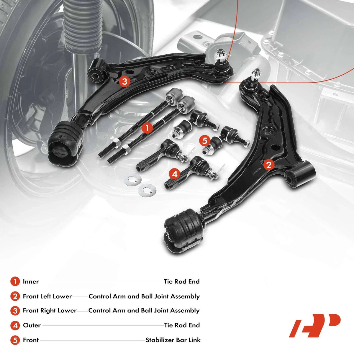 Set of 8 Front Control Arm Ball Joints for Nissan Sentra (1995–1999)