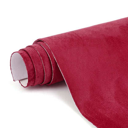 Wine Red Suede Fabric Wrap 40x60 Inch Self-Adhesive Interior Film