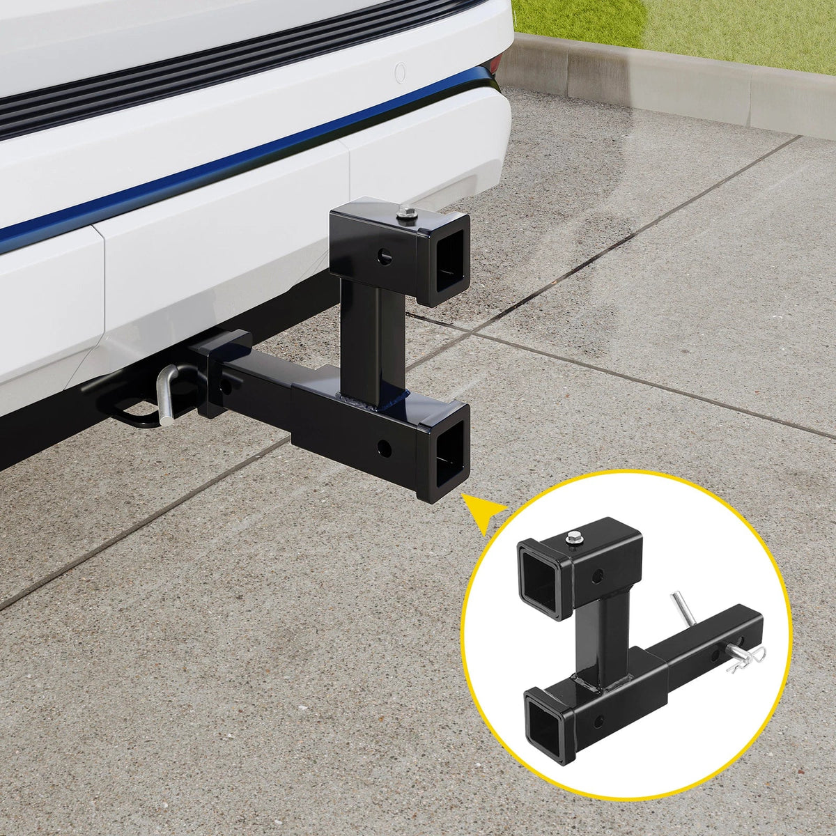 Dual 2" Trailer Hitch Receiver Extender Adapter for Tow Truck (4000LB)