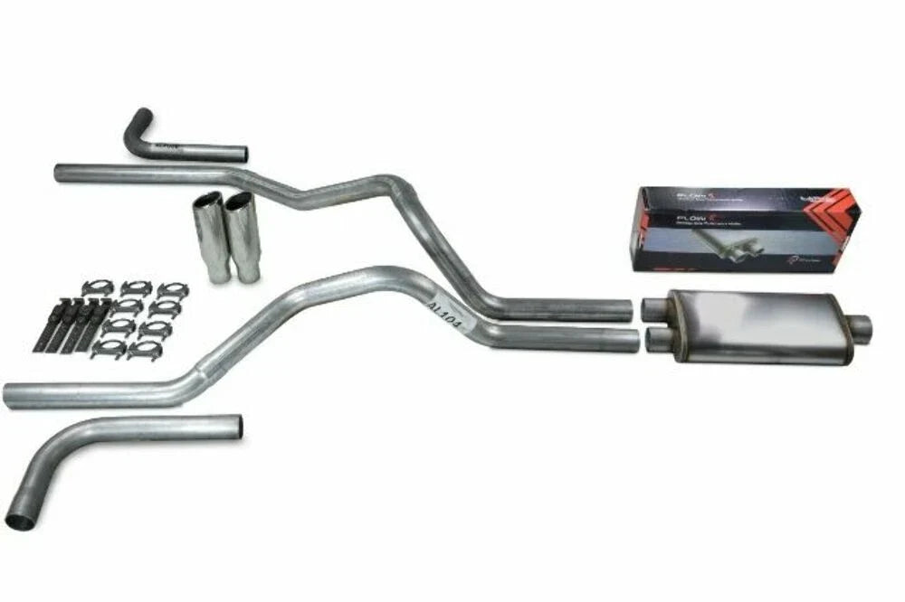 2.5" Dual Exhaust Kit for Chevy GMC 1500 (2019–2025) - Flow II, Clamp-On Tips