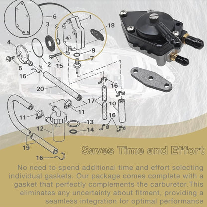Fuel Pump with Gasket for Johnson Evinrude 25-140 HP Outboard (1990–2023)