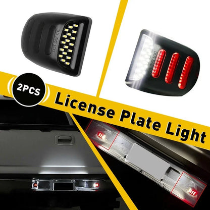 2X LED License Plate Light Red DRL Tube for Chevy Silverado GMC Sierra 1500 (2019–2023)