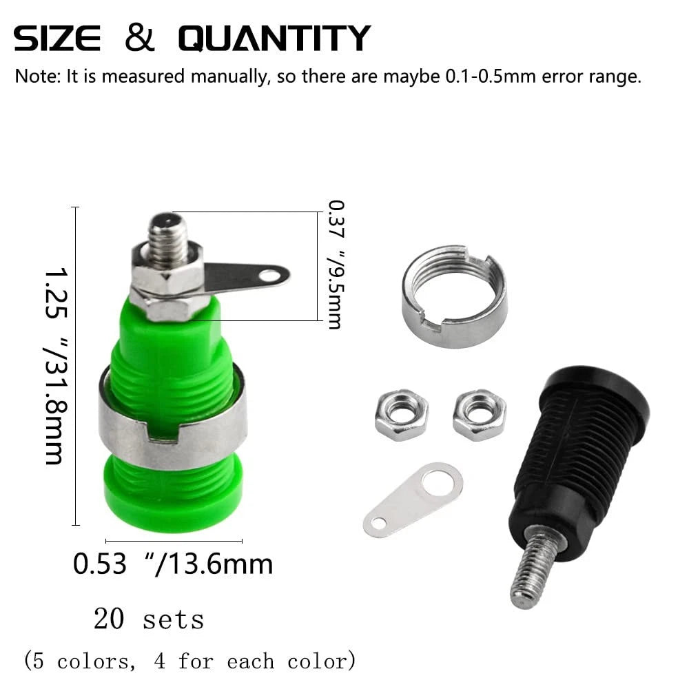 20X 4mm Banana Socket Plug Binding Post for Various Applications