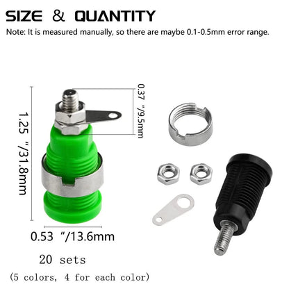 20X 4mm Banana Socket Plug Binding Post for Various Applications