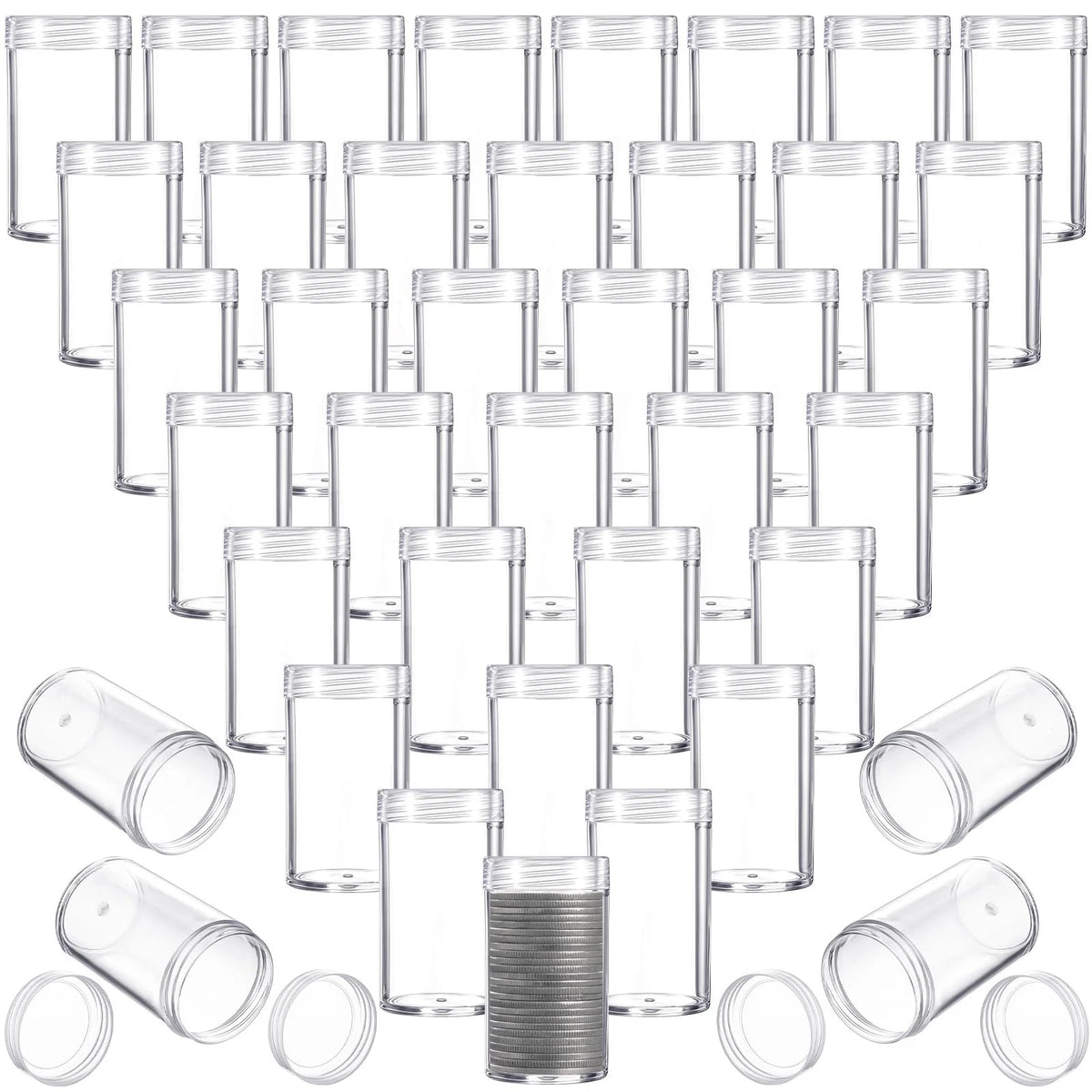 40 Pcs Coin Tube Storage Holder for Half Dollar Coins