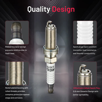 Set of 4 Iridium Spark Plugs for Acura TLX (2016–2020) XP5682