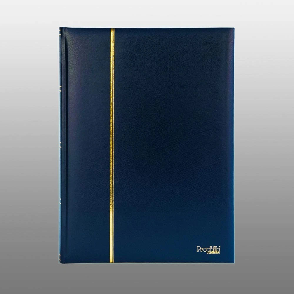 60-Side Stockbook Stamp Album for Collectors - Padded Blue Cover