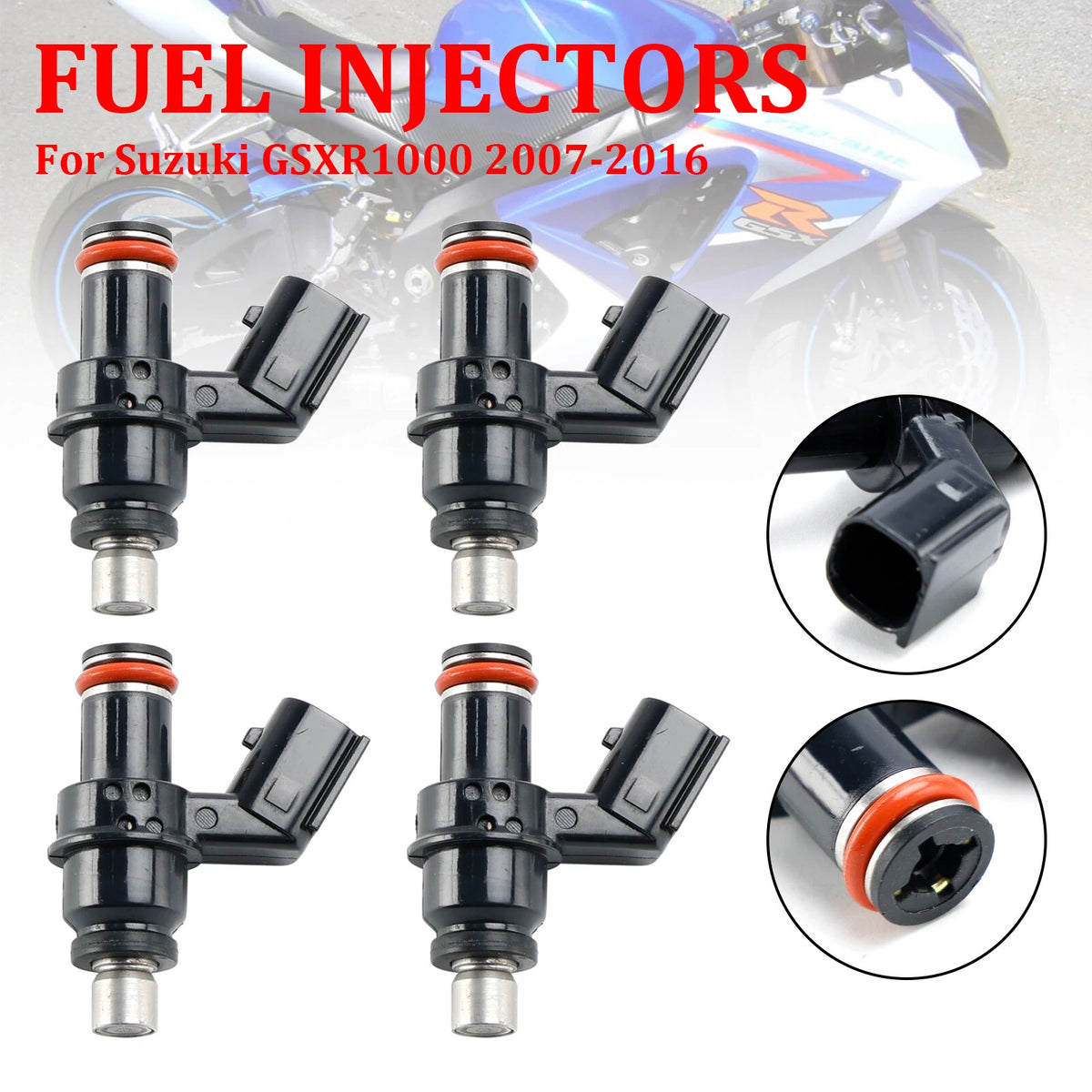 4X Fuel Injectors 15710-21H00 for Suzuki GSXR1000 (2007–2016) GSX1300R (2008–2020)