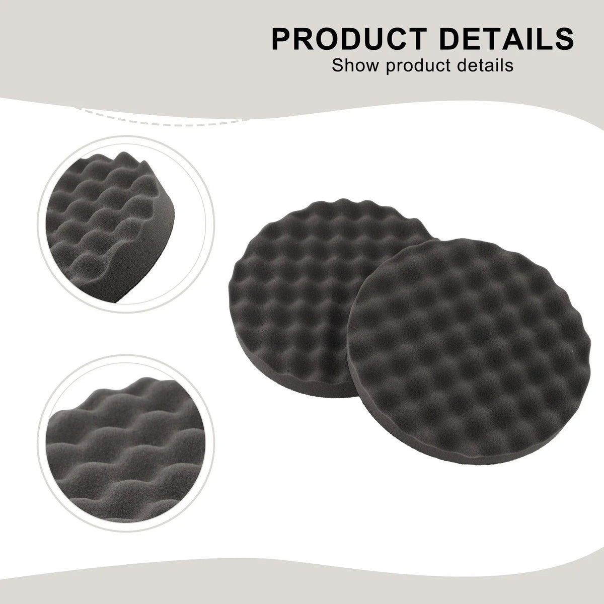 2Pcs 05725 Round Foam Polishing Pad Kit for Automotive Detailing