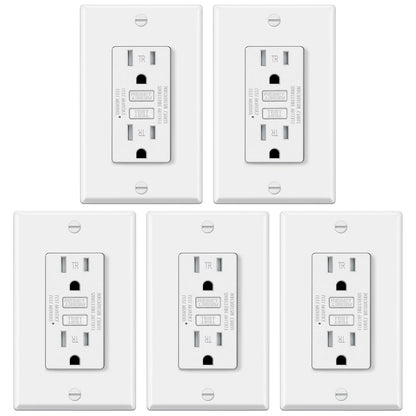 5 Pack GFCI Outlets 15 Amp Tamper Resistant Ultra Slim