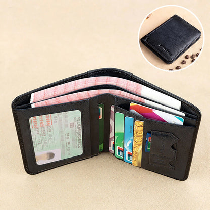 Genuine Leather RFID Bifold Wallet for Men