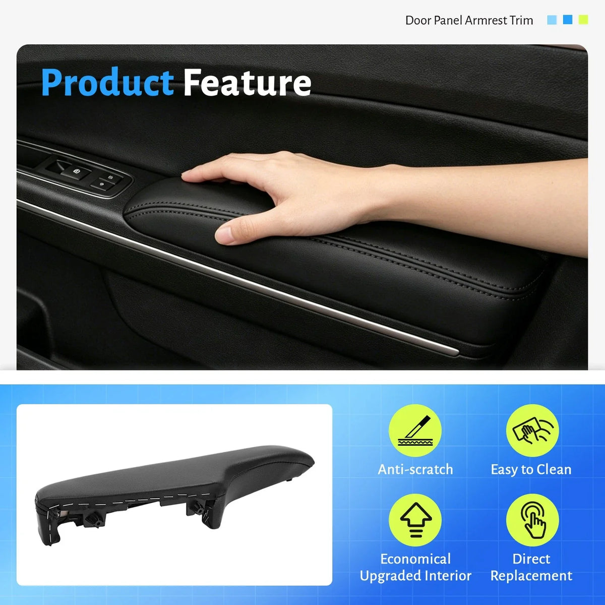 Front Passenger Side Door Panel Armrest for Chrysler 300 Dodge Charger (2011–2023)