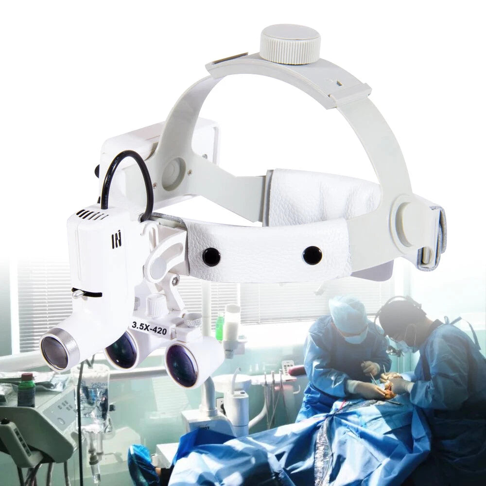 3.5X Binocular Loupes Magnifier Headband with LED Headlight