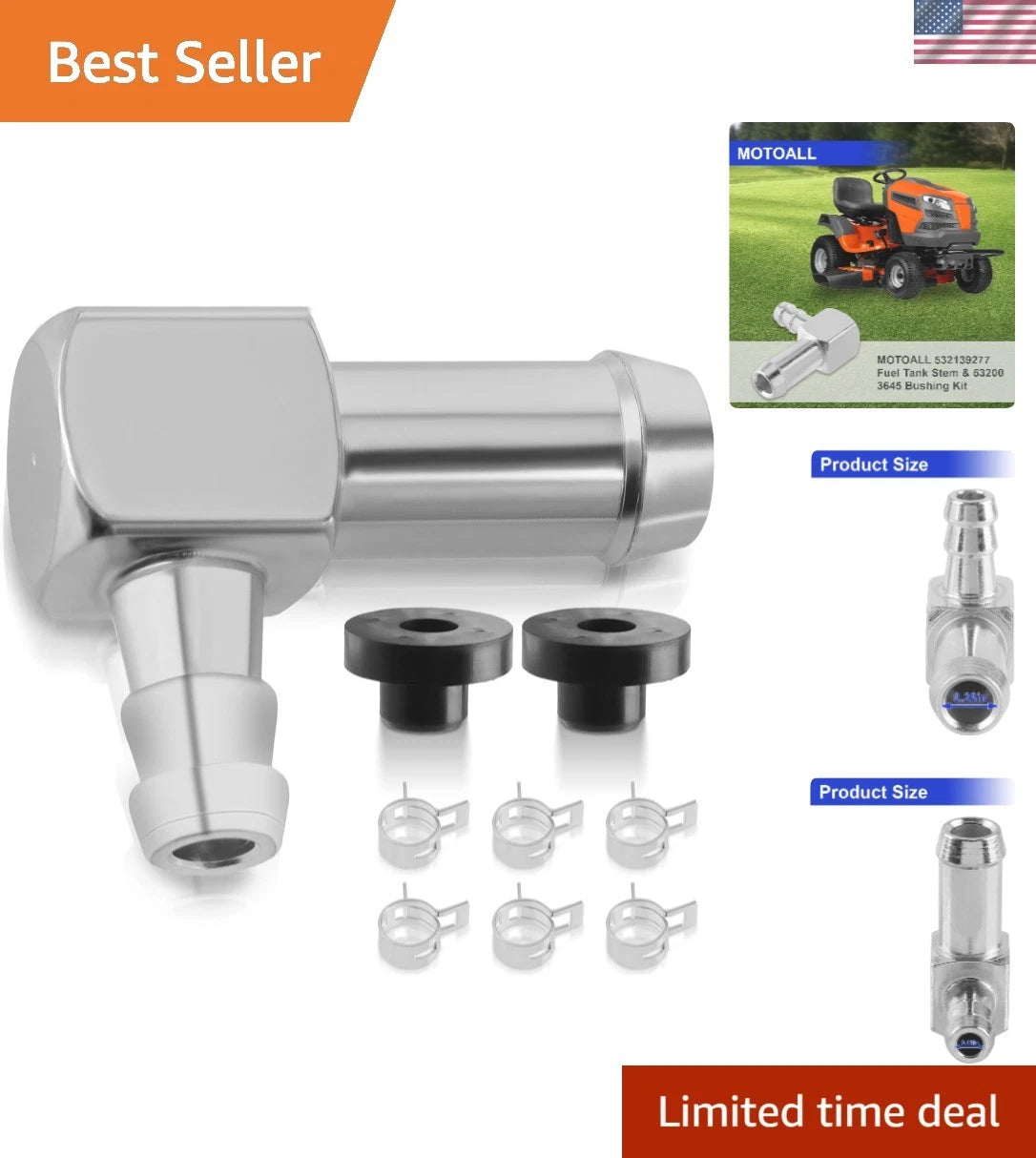 Stainless Steel Fuel Tank Stem & Bushings for Garden Machinery